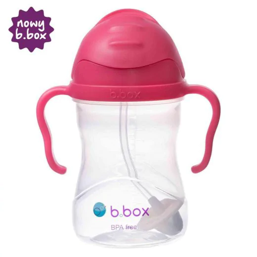 Bidon ze słomką 240 ml, malinowy, b.box