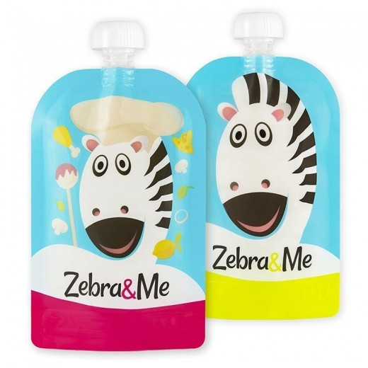 Zebra & Me CHEF - 2 SZT Saszetki do karmienia wielorazowe