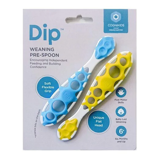 CogniKids Dip® 2 Sensoryczne łyżeczki do nauki samodzielnego jedzenia SKY BLUE/SUNSHINE CogniKids Dip® 2 Sensoryczne łyżeczki do nauki samodzielnego jedzenia SKY BLUE/SUNSHINE